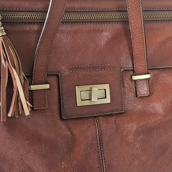 Banuce‎ Italian Vegetable Tanned Leather Satchel bag vintage - Picture 10 of 15
